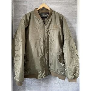 Avirex olive Green Camo Bomber Jacket XL Read Description